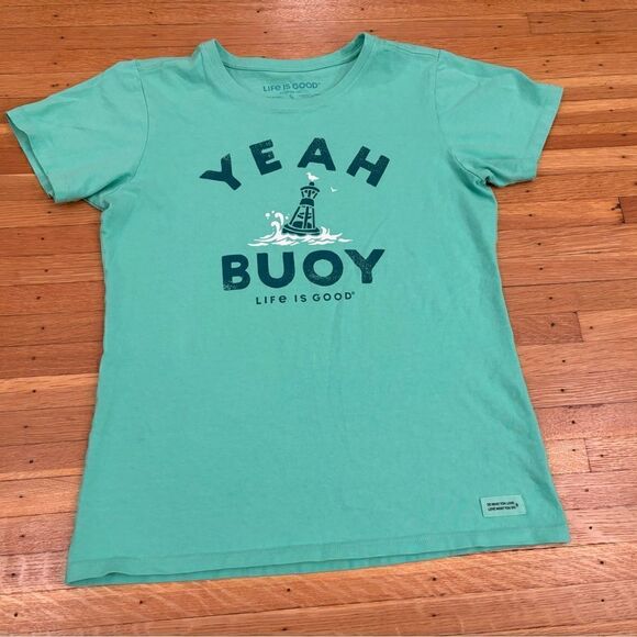 Life is Good Yeah Buoy mint green short sleeve crusher tee - Picture 1 of 4
